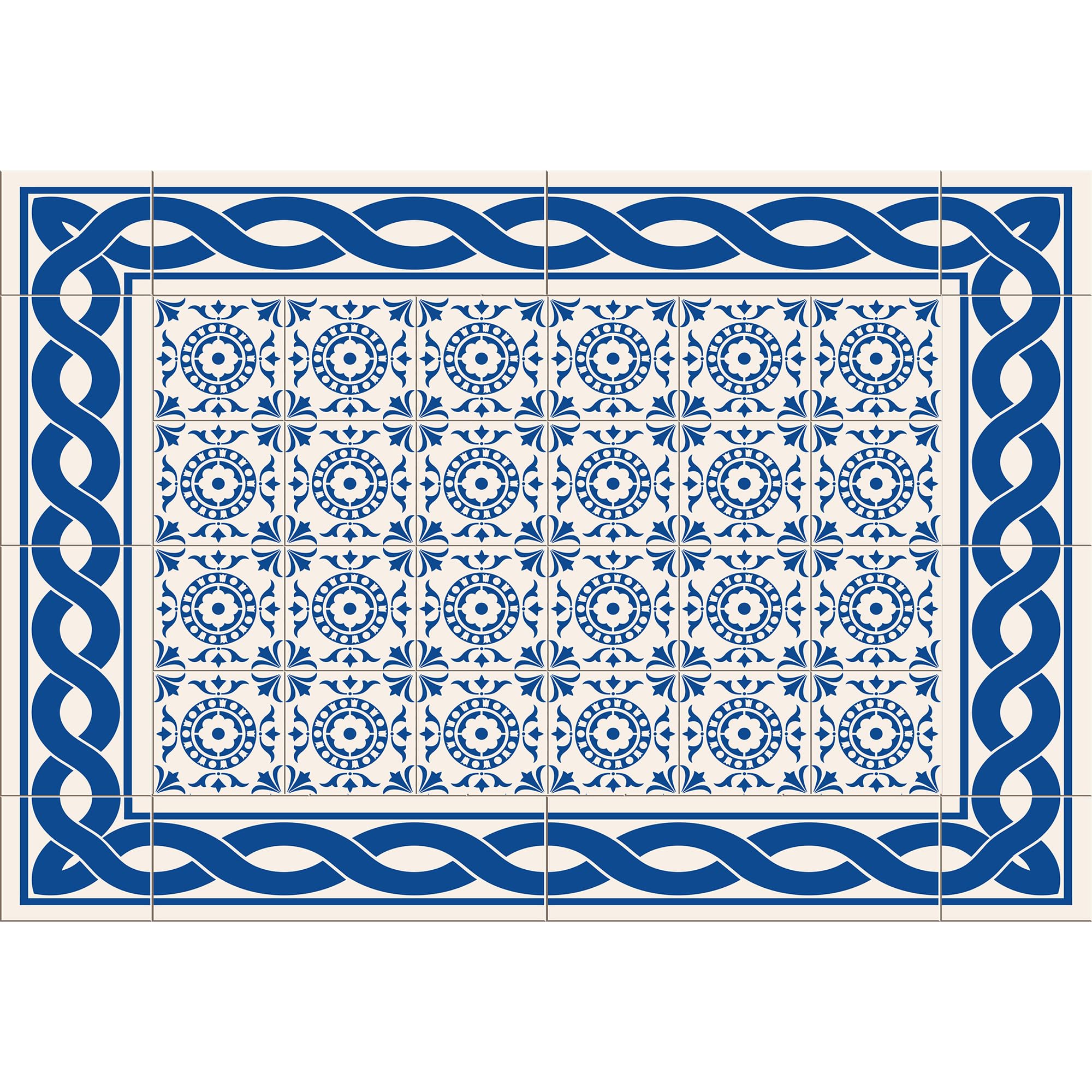 Placemat 4 Pieces in Washable Plastic Made in Italy 48 x 33 cm Tile Carpet Table Mats PVC for Breakfast and Snack Stain Resistant Non-Slip and Fireproof - Image 3