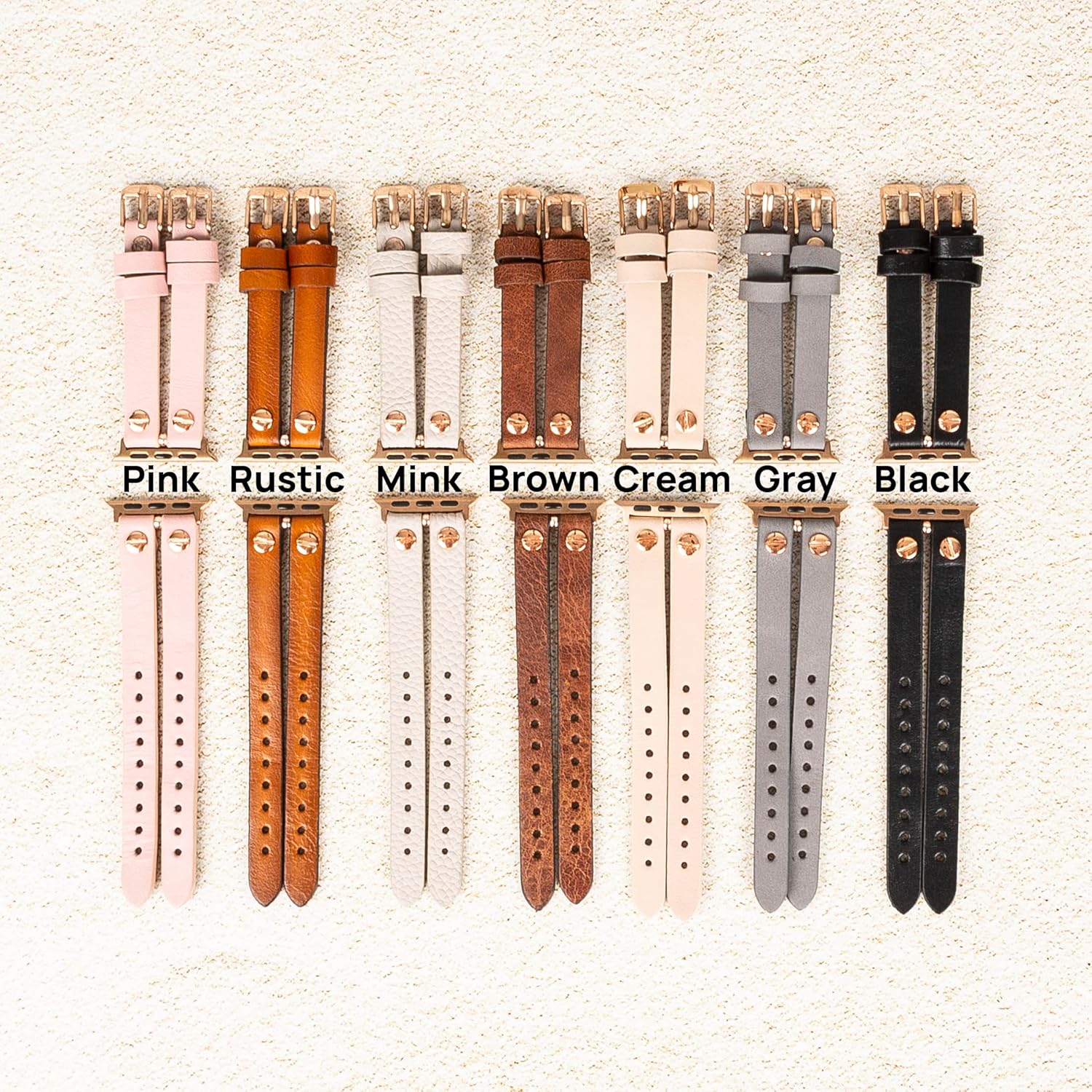OXA Leather Cuff Monogram Compatible with Apple Watch Band | Series 8 7 6 5 4 3 2 1 SE Ultra | Polished Stainless-Steel Buckle and Adapters | Men and Women | 38mm 40mm 41mm 42mm 44mm 45mm 49mm |