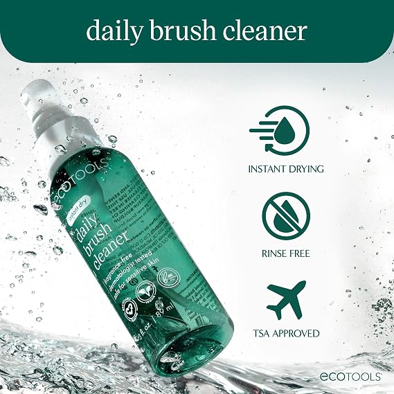 EcoTools Daily Brush Cleaner, Makeup Brush Cleanser Spray, 3 fl oz