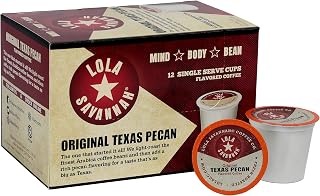 Lola Savannah Texas Pecan Caffeinated Coffee Pods Flavored Coffee in Pod Shaped Containers, 72 Count