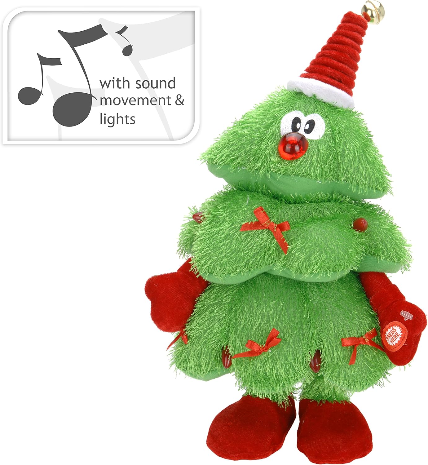 Trends4u 21100583 Peluche di Natale Albero di allegri Canta e Balla, Plush, Verde, 23 x 15 x 36 Trends4u 21100583 Peluche di Natale Albero di allegri Canta e Balla, Plush, Verde, 23 x 15 x 36