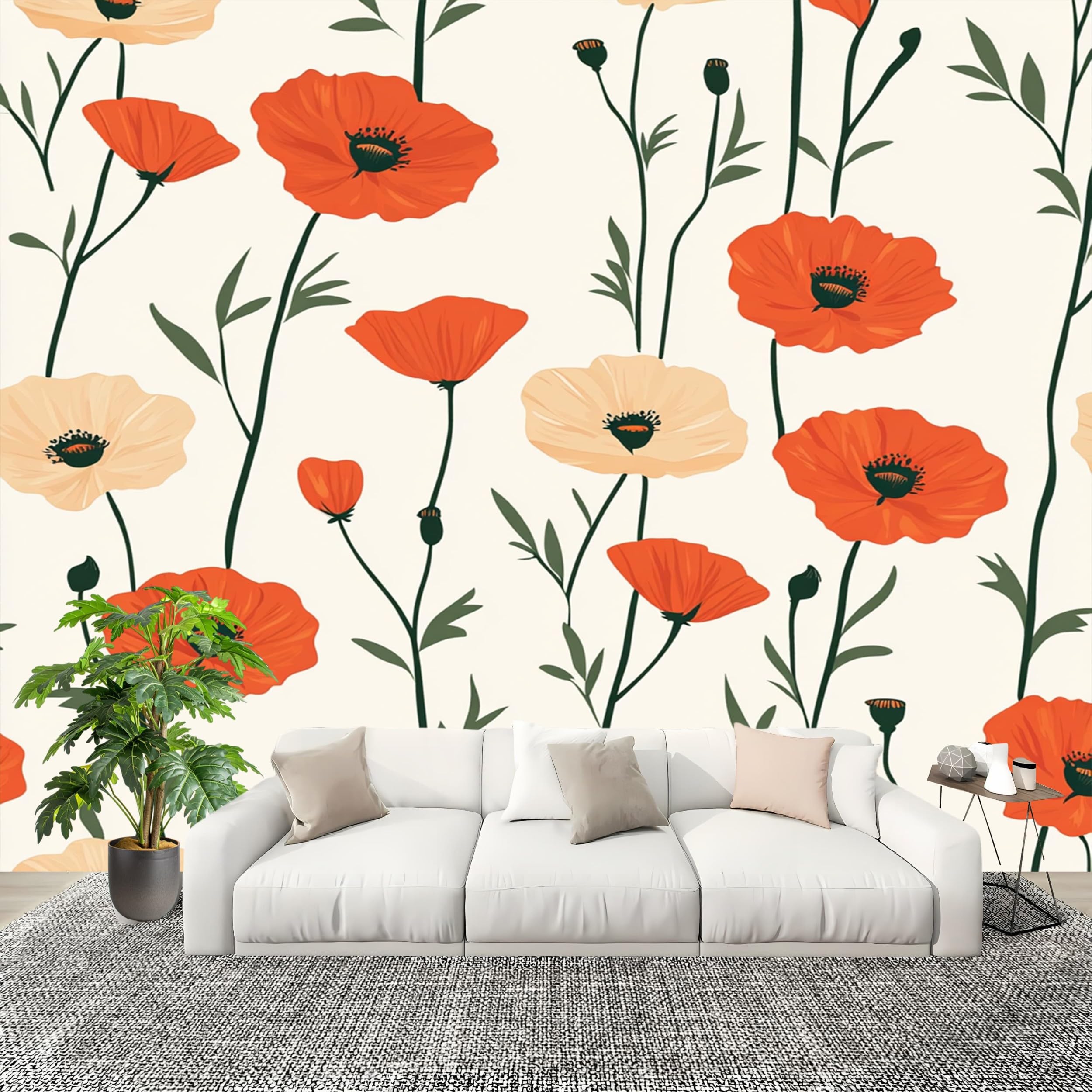 Papier Peint Panoramique 3D Grand Format Décoration Mur de Fond Blanc