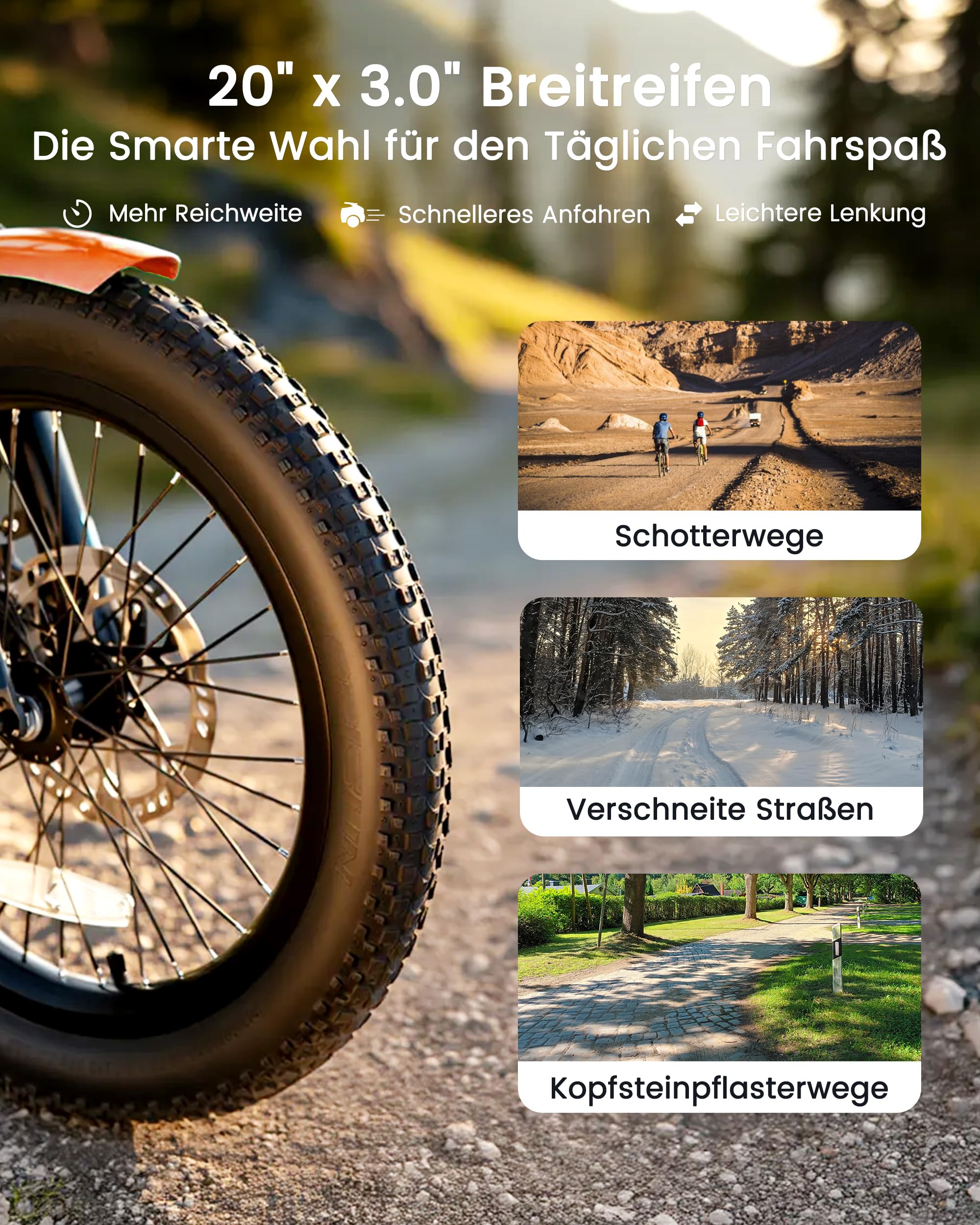 MOONCOOL E Bike Klapprad, 20" Elektrofahrräder für Herren Damen, 36V 20AH Akku, 250W Motor 45 Nm, LCD-Display, IP65 Wasserdicht, 3 Fahrmodi, mit Großen Körben & Fußstützen