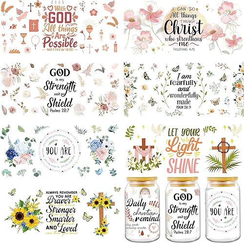 Miniatura 7 de Divertida calcomanía de transferencia UV DTF  8 hojas lindas y divertidas coloridas con patrón de café I'm Fine Coffee de gato negro, calcomanías