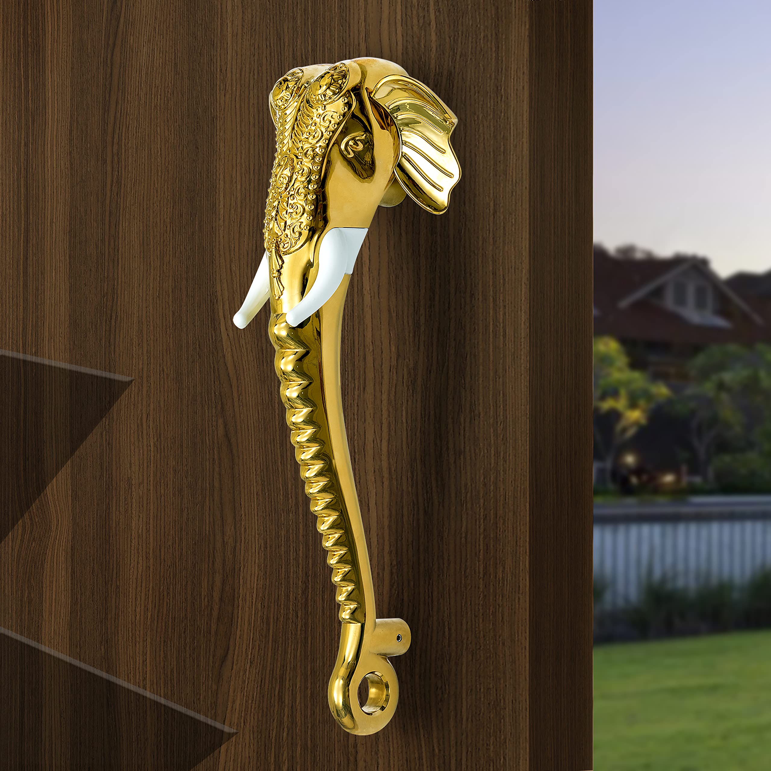 Plantex Premium Elephant Main Door Handle/17-inches Door Handle Main Door/Pull Push Handle/Door and Home Decor - Pack of 1 (677-Golden Finish) — Amazon image 4