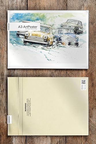 Miniatura 4 de MINSEOK Carteles de acuarela para coche, decoración de habitación, arte A3 de alta calidad, imágenes de impresión de auto antiguo, regalo perfecto