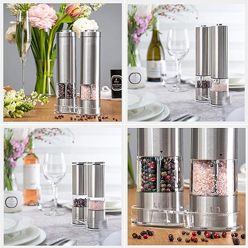 Miniatura 6 de urban noon - Bandeja para molinillo de sal y pimienta, acrílico transparente, molinillos de hasta 2.2 pulgadas de diámetro