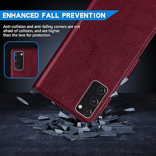 Miniatura 7 de ZZXX Funda tipo cartera para Samsung Galaxy S20 FE con bloqueo RFID, ranura para tarjetas, función atril, cierre magnético, funda protectora de