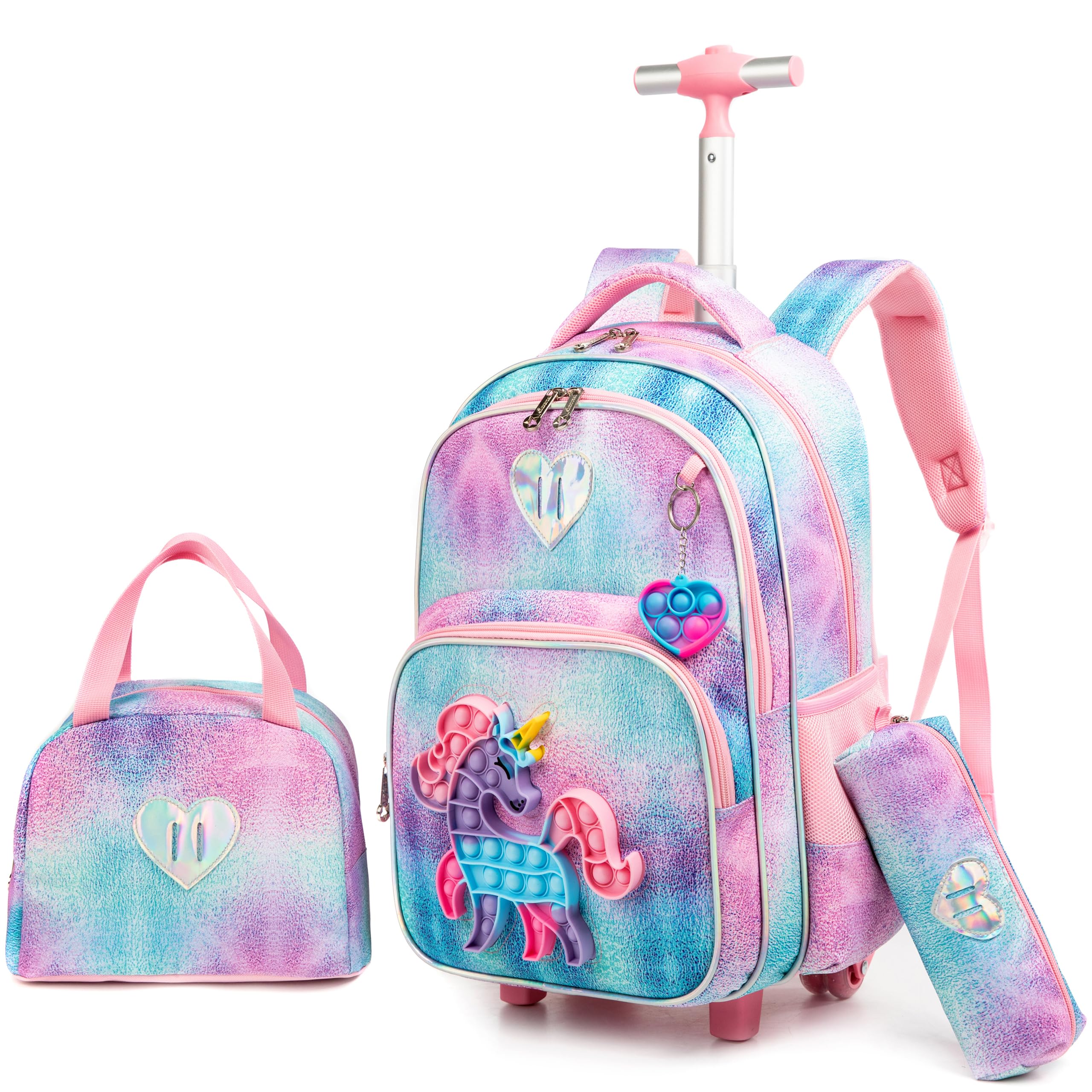 HTgroce Schulranzen Mit Rollen, Toy Schulranzen Trolley Kinder, Trolley Rucksack Mädchen, Anti Stress Spielzeug Schultasche Zum Ziehen Mädchen