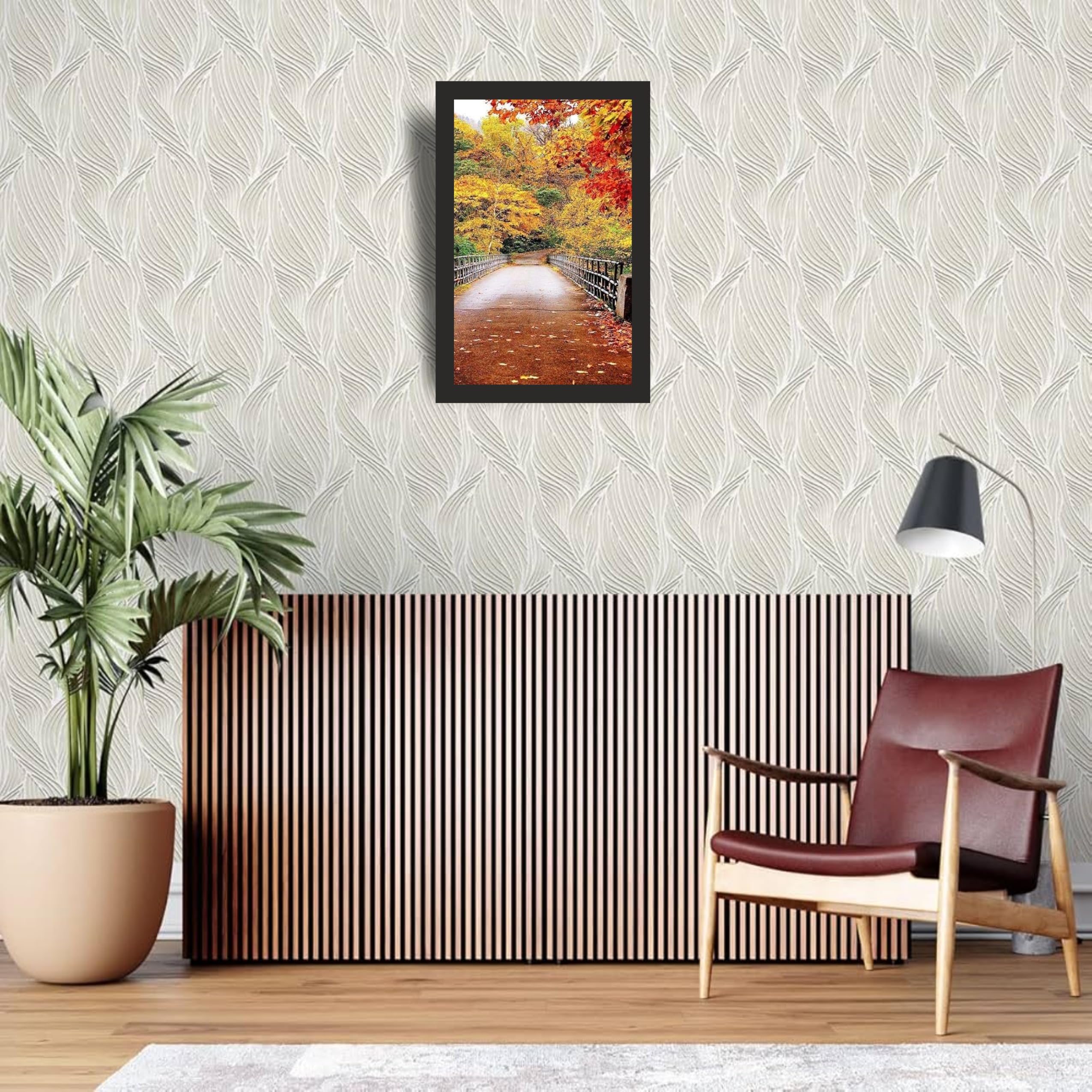 Autumn Forest Bridge Wall Art