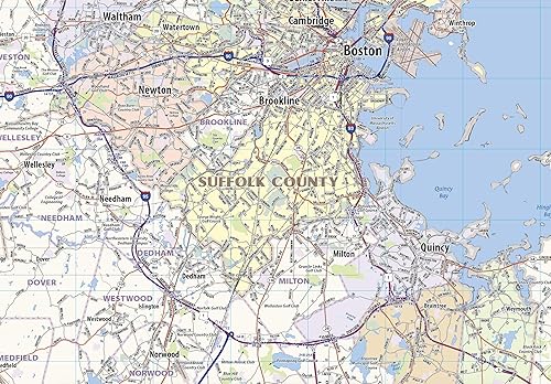 Miniatura 4 de Mapa de pared laminada de la zona metropolitana