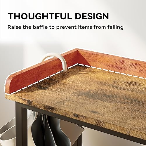 Miniatura 7 de IRONCK Mesa de entrada, mesa de sofá con toma de corriente y tabla completa, mesas laterales estrechas para espacios pequeños, pasillo, vestíbulo,