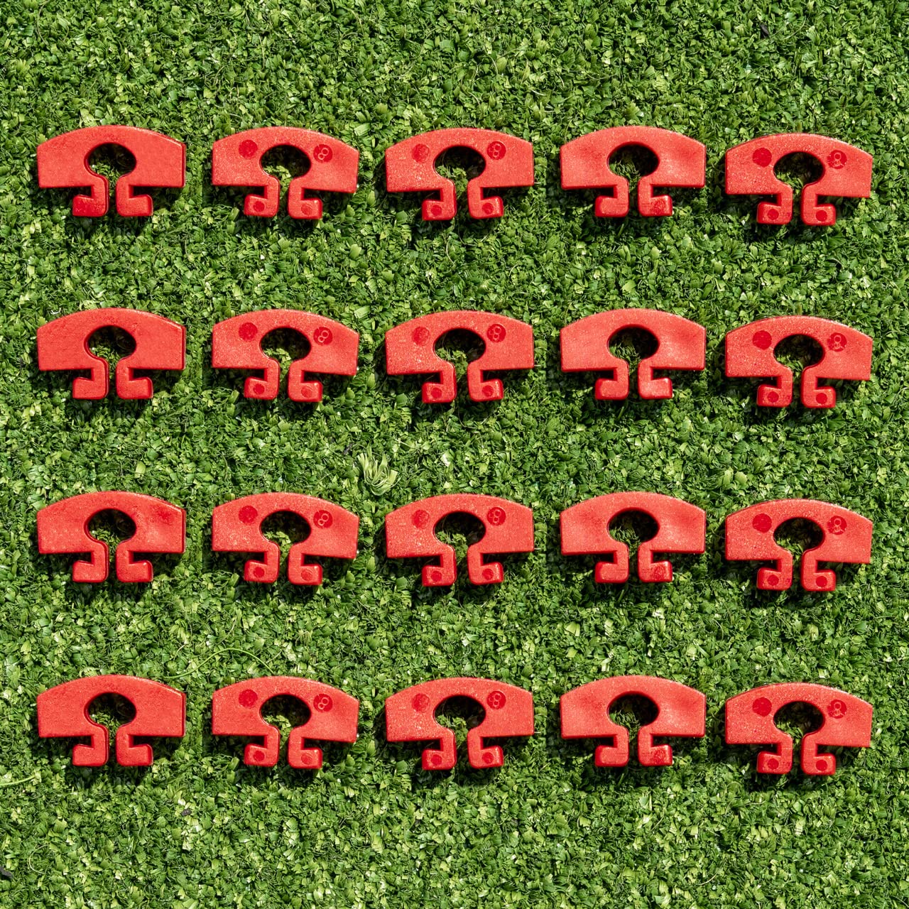 FORZA Aluminium Net Clips | OFFICIAL The Ultimate Nylon Net Clip – Keep Goal Nets Secure All The Time (40 Pack, Red)