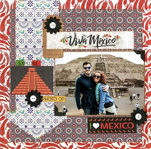 Miniatura 3 de Reminisce Kit de colección de álbumes de recortes de México, manualidades de papel, paleta multicolor, 12 x 12 pulgadas