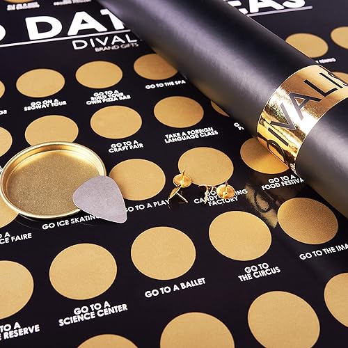 Miniatura 4 de Divalis Lista de 100 fechas para raspar – Rascando aventuras pareja cosas que hacer cartel rayable Lista de verificación de archievos