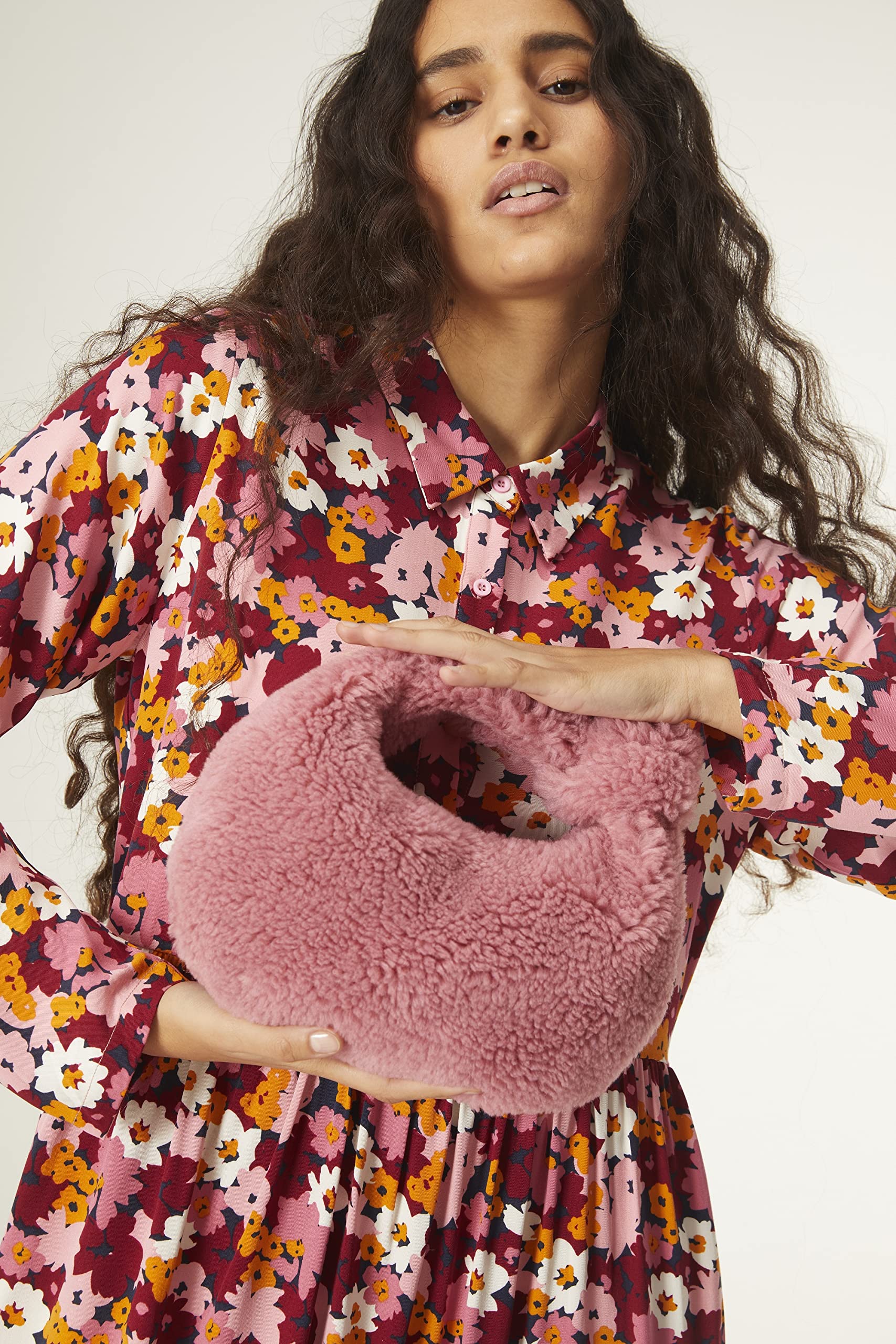 Compania Fantastica - Vestido de manga larga con estampado floral vintage