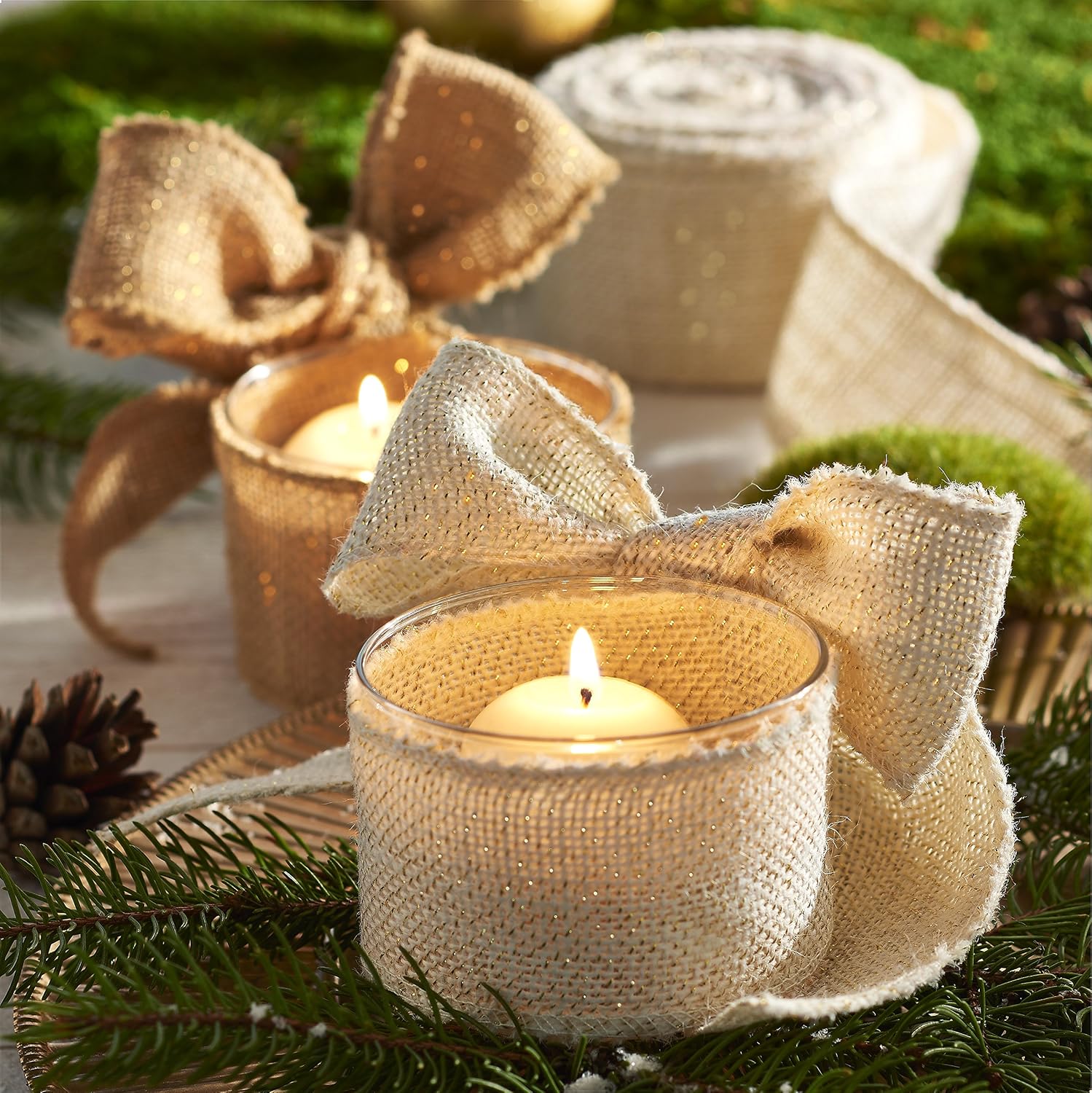 La Cordeline Natural Hessian Hessian 20 cm Roll 18 Metres - Ribbon for Crafts, Decoration, Gardening