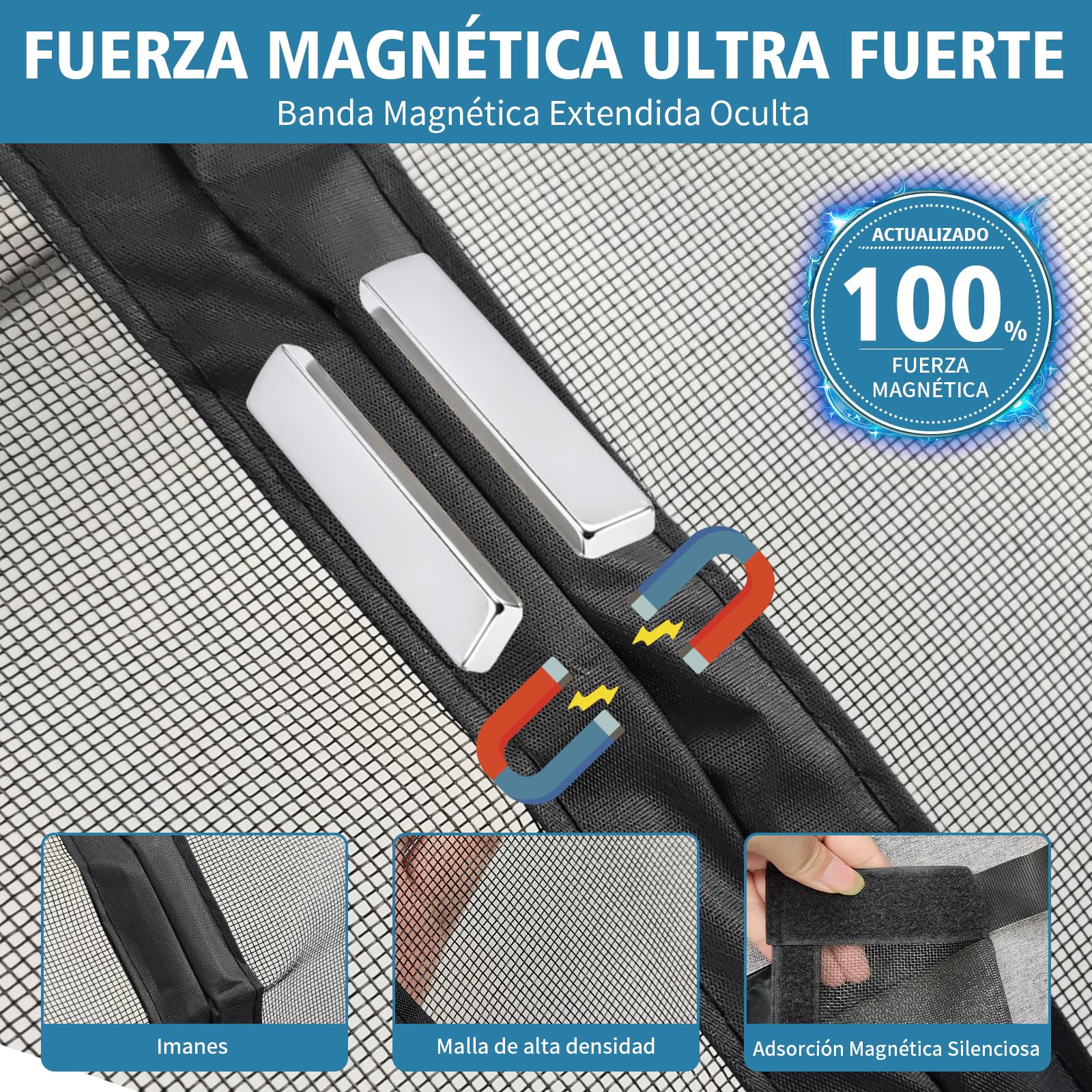 Mosquitera Magnética de Fibra de Vidrio para Puertas,60x180cm Cortina Mosquitera Puerta sin Taladrar,Malla de Alta Densidad Anti-Rasguño y Anti-Mosquito Para Puertas Correderas,Balcón,Bodega y Jardín