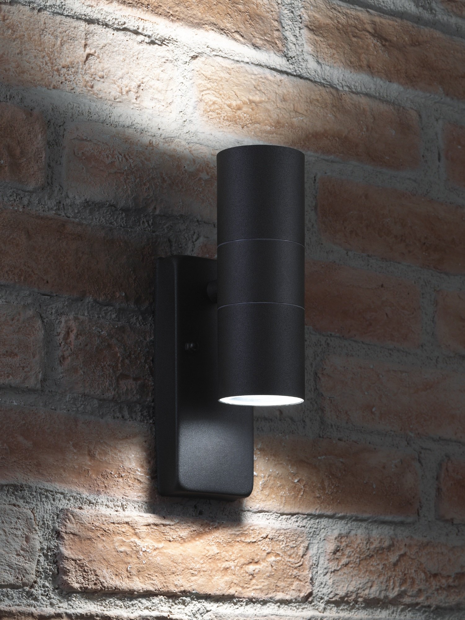 Auraglow Dusk Till Dawn Sensor Black Up & Down Outdoor Wall Security Light - Cool White
