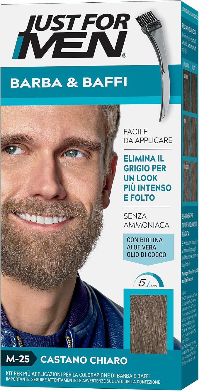 Just For Men Barba Baffi Tinta M 25 Castano Chiaro Per Uomo Senza Ammoniaca Con Pettine Appplicatore Base Color 4 G E Attivatore Color 4 G M25 Castano Chiaro Amazon It Bellezza Just For Men Barba Baffi Tinta M 25 Castano Chiaro Per Uomo Senza Ammoniaca Con Pettine Appplicatore Base Color 4 G E Attivatore Color 4 G M25 Castano Chiaro Amazon It Bellezza