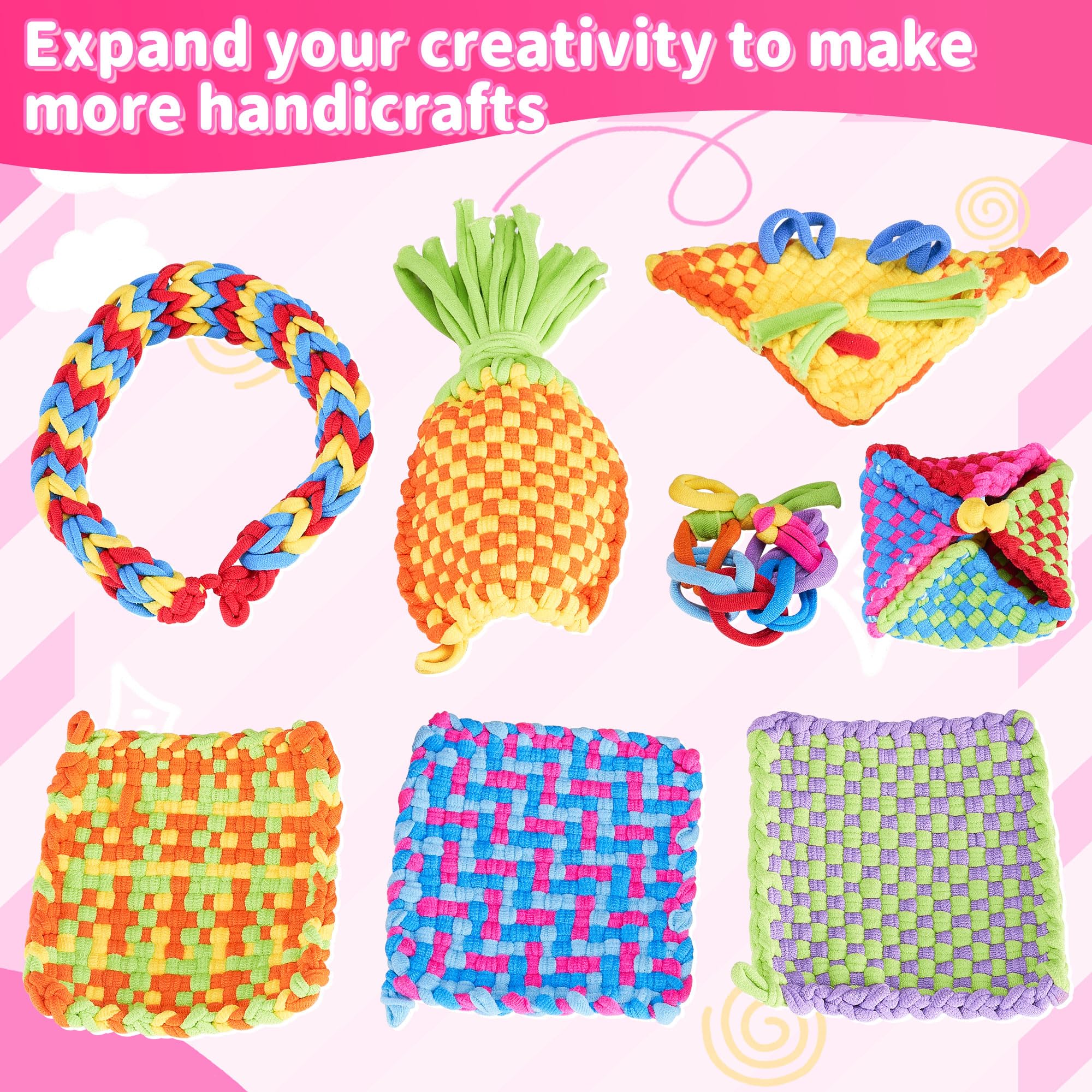 daheypong Kit di telaio per tessitura, arte e artigianato per bambini e adulti, kit di tessitura con 300 anelli artigianali, per realizzare presine artigianali e braccialetti dell'amicizia, regalo