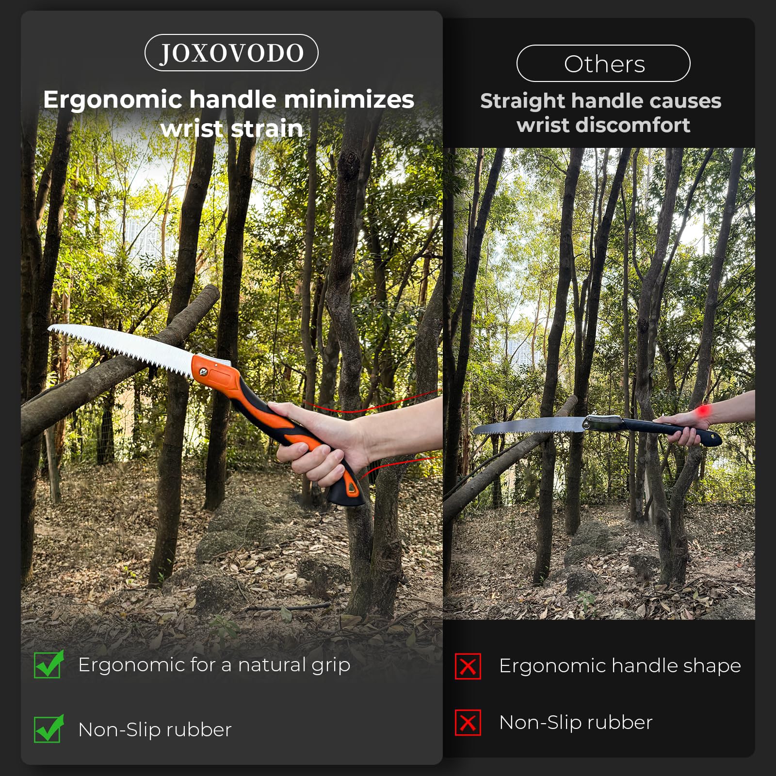 Sierra Plegable, Sierra de Podar en SK5 Acero Carbono, Diseño de Dientes Afilados, Serrucho de Jardín Antideslizante, Serrucho de Mano para Arboles Madera Camping Jardinería Holzbearbeitung