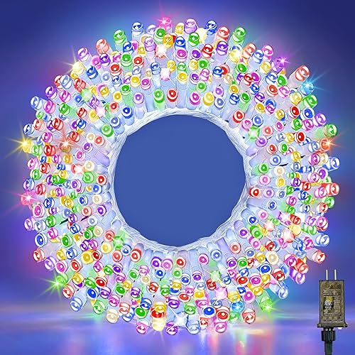 Guirnalda de luces multicolor de 70 pies, 210 luces LED de temporada impermeables con 8 modos, iluminación decorativa interior y exterior para árbol