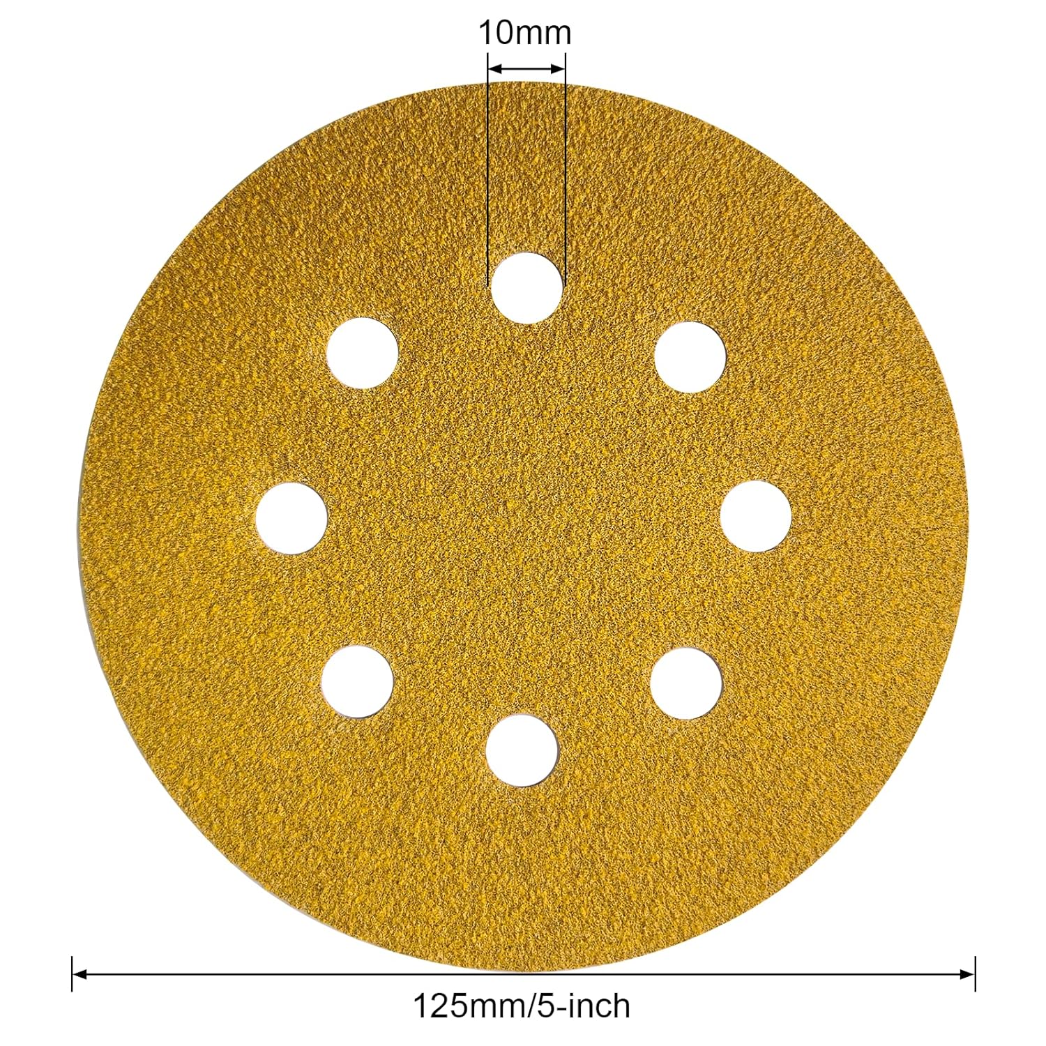 50-Pack,5-Inch 8-Hole Premium Hook and Loop Sanding Discs,80-Grit Random Orbit Sander Pads,Heavy-Duty Three-Layer Anti-Tear Sandpaper for Wood,Metal,Paint,Automotive,Efficient Dust Extraction