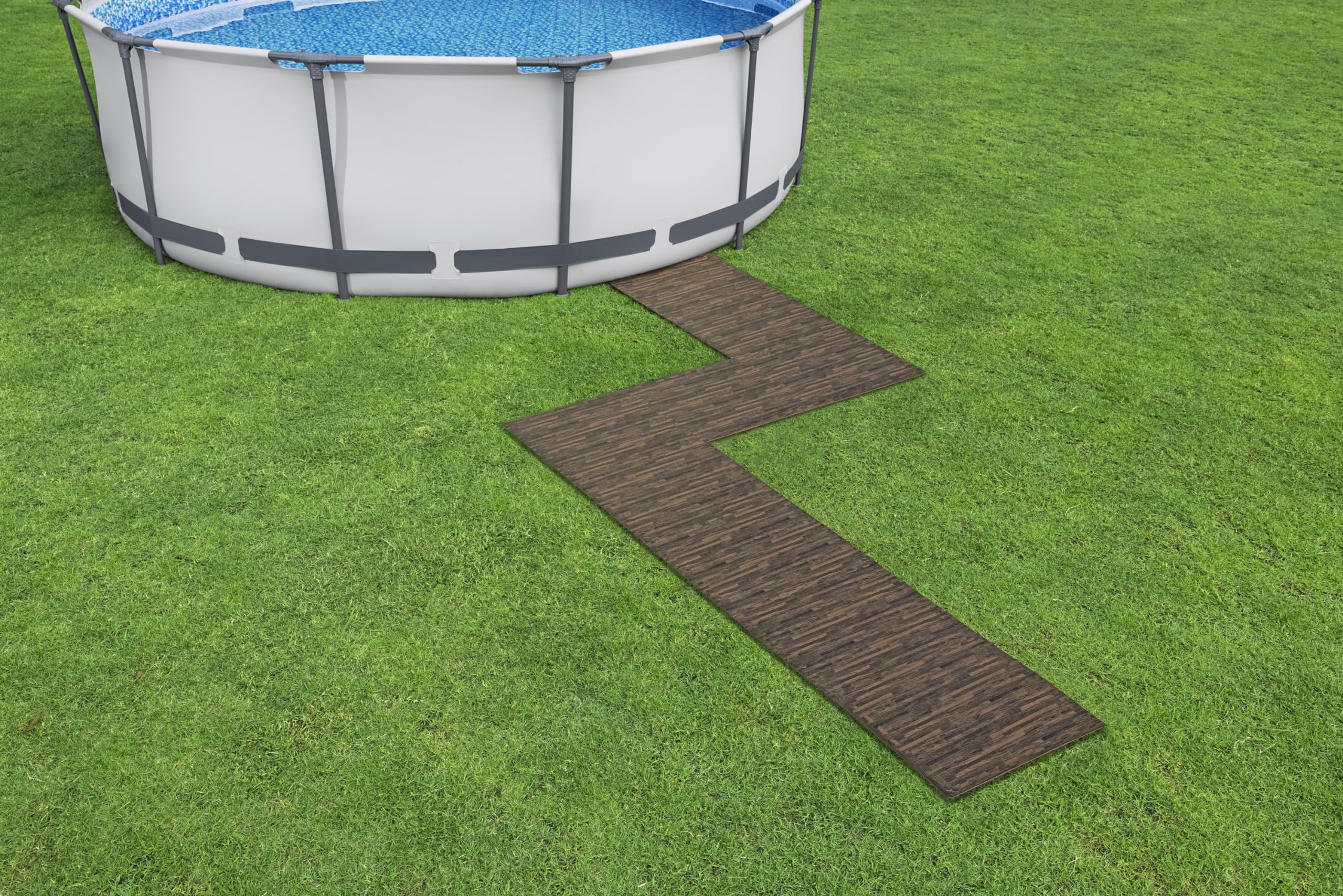 Bestway Tapis de Sol Effet Bois pour Piscine et Spa, 12 pièces, 50 x 50 cm, 3m² de Surface Couverte
