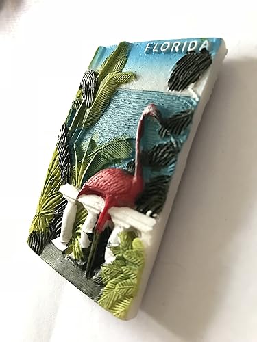 Miniatura 6 de American Crane - Imán de nevera 3D, recuerdos turísticos famosos de Florida, imán de resina de estilo estadounidense, decoración del hogar y la