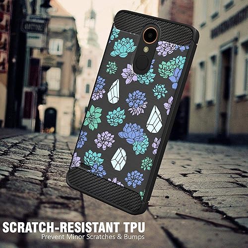 Miniatura 8 de CasesOnDeck - Funda compatible con LG Aristo 3, LG Tribute Empire, LG Zone 4, LG Rebel 4, LG Phoenix 4, diseño floral tribal texturizado en doble