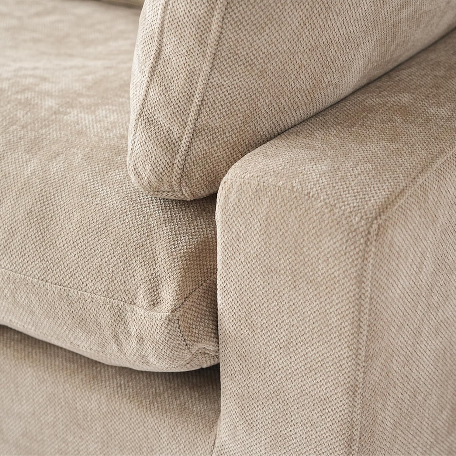 Cloud Couch Modular Sectional Sofa,119.29" L Shaped Couch, Oversized Down Filled Convertible Wide Seater,3 Seater with 1 Ottoman for Living Room Set, Covers Washable&Replaceable,Khaki