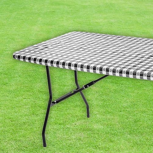 Mantel para mesa plegable, mantel rectangular de plástico con respaldo de vinilo y borde elástico, para Navidad, fiestas, días de campo. disponible en Yaxa El Salvador