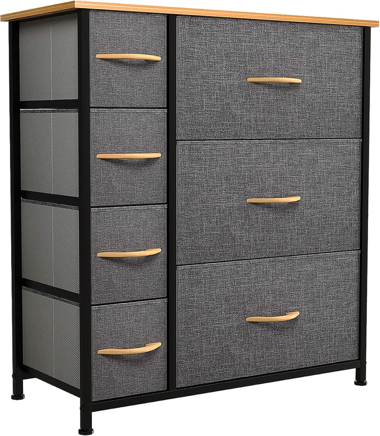 YITAHOME Chest of Drawers, 7-Drawer Storage Organizer Unit for Bedroom Living Room Closet, Sturdy Steel Frame, Easy Pull Fabric Bins & Wooden Top, Fabric Dresser