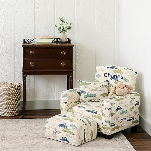 Miniatura 10 de Silla mecedora tapizada para niños, silla mecedora tapizada para niños con nombre personalizado, cómodo sillón para niños, silla para niños con