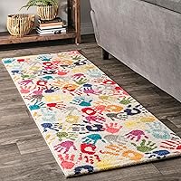 Vista 11 de nuLOOM Pinkie Handprint - Alfombra infantil de 4 x 6 pulgadas, multicolor