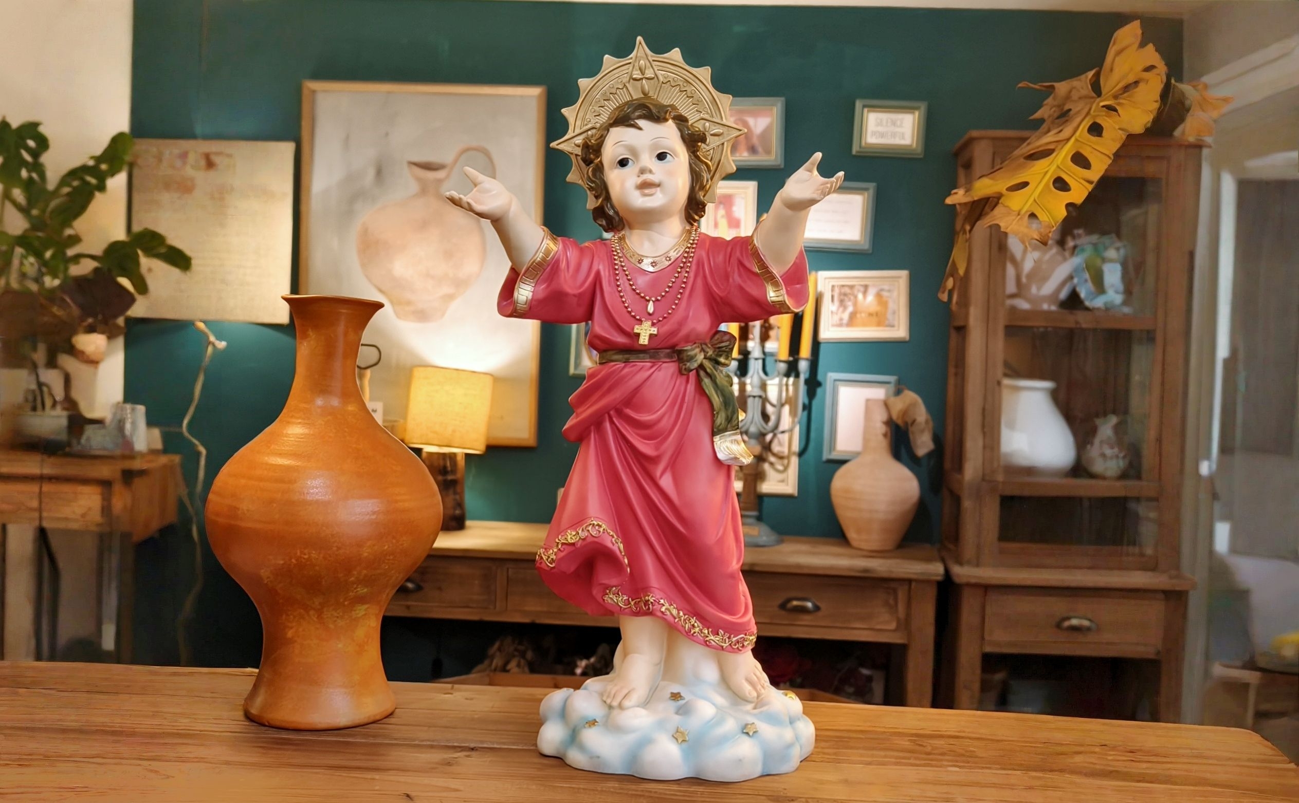 Estatua Divina del Niño Jesús de 24 in de altura de resina miniatura 7