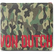 Von Dutch Bi-Fold Wallet, Vegan Leather, Slim Classic Overprint, Camo