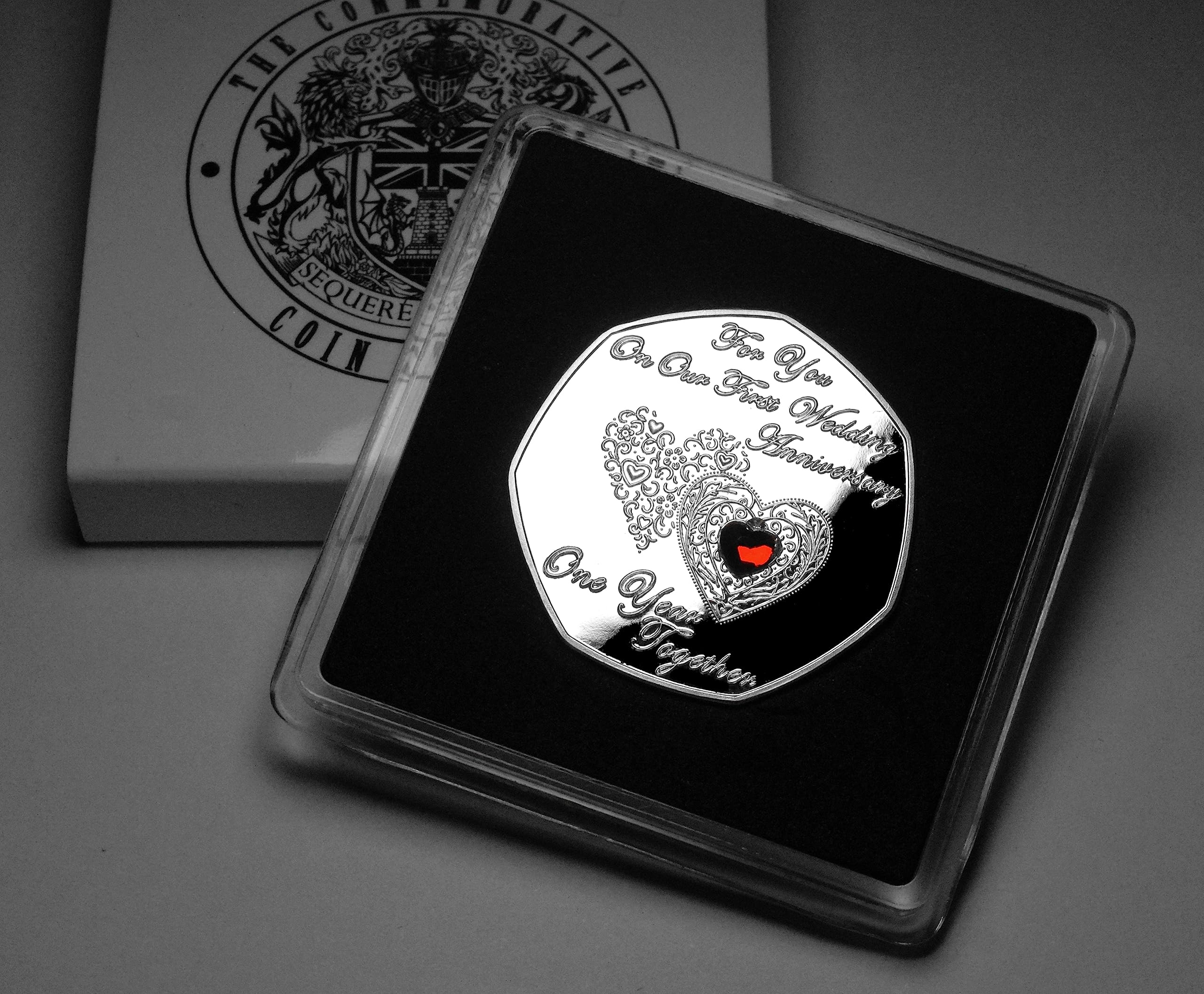 The Commemorative Coin Company Our FIRST WEDDING ANNIVERSARY Commemorative in Gift Case. Gem. Gift/Present. 1st Wedding Anniversary.