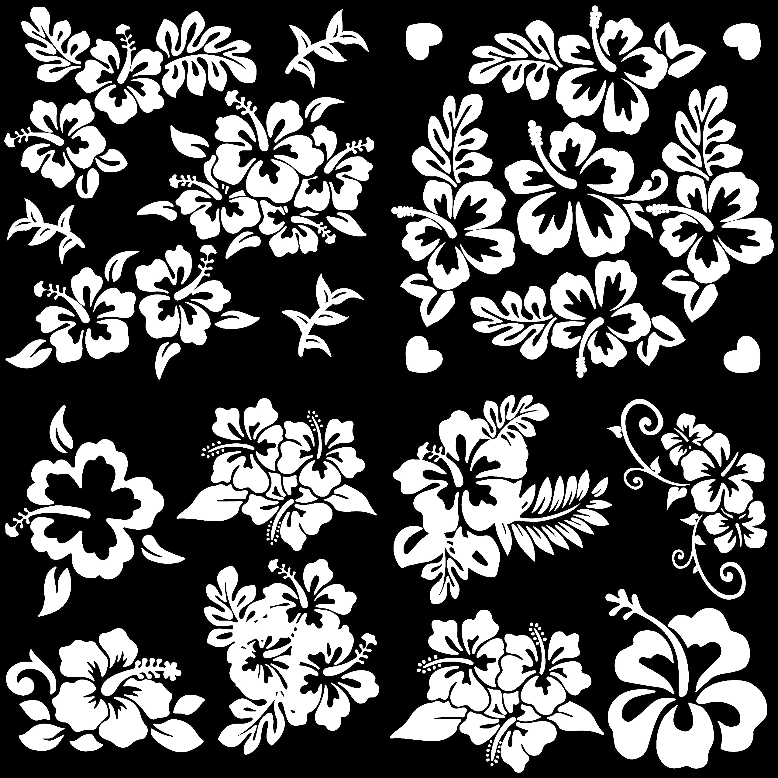 GORGECRAFT 4 hoja de Pegatinas para Coche con Flores de Hibisco Tamaño Grande 6 unidades de Flores Hawaianas Protección Solar Autoadhesivas Accesorios para Coche Decoración Exterior Automotriz(Blanco) — view 10