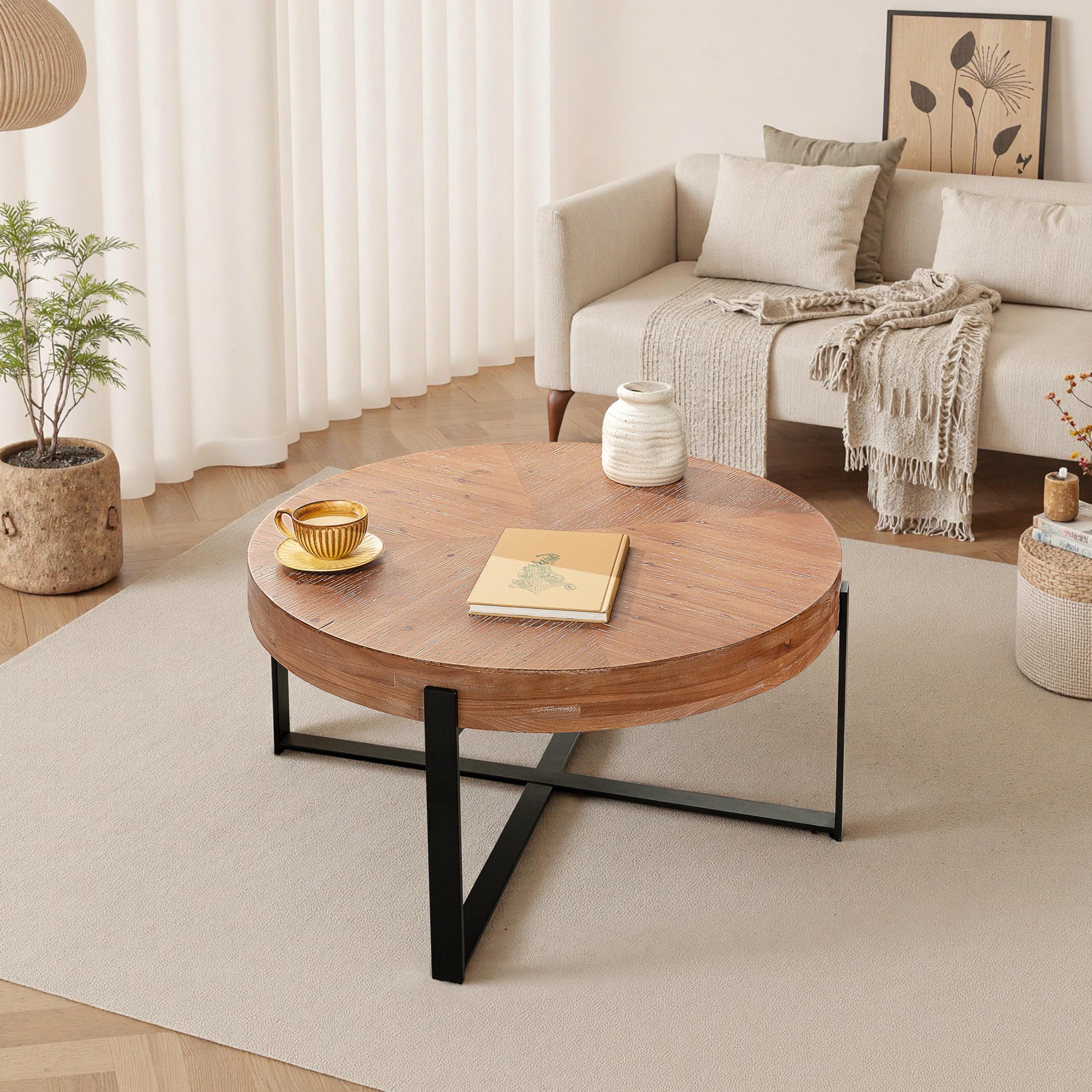 サイドテーブル・ナイトテーブル・ローテーブル Knot antiques BARK COFFEE TABLE 80 Bark バーク・コーヒーテーブル