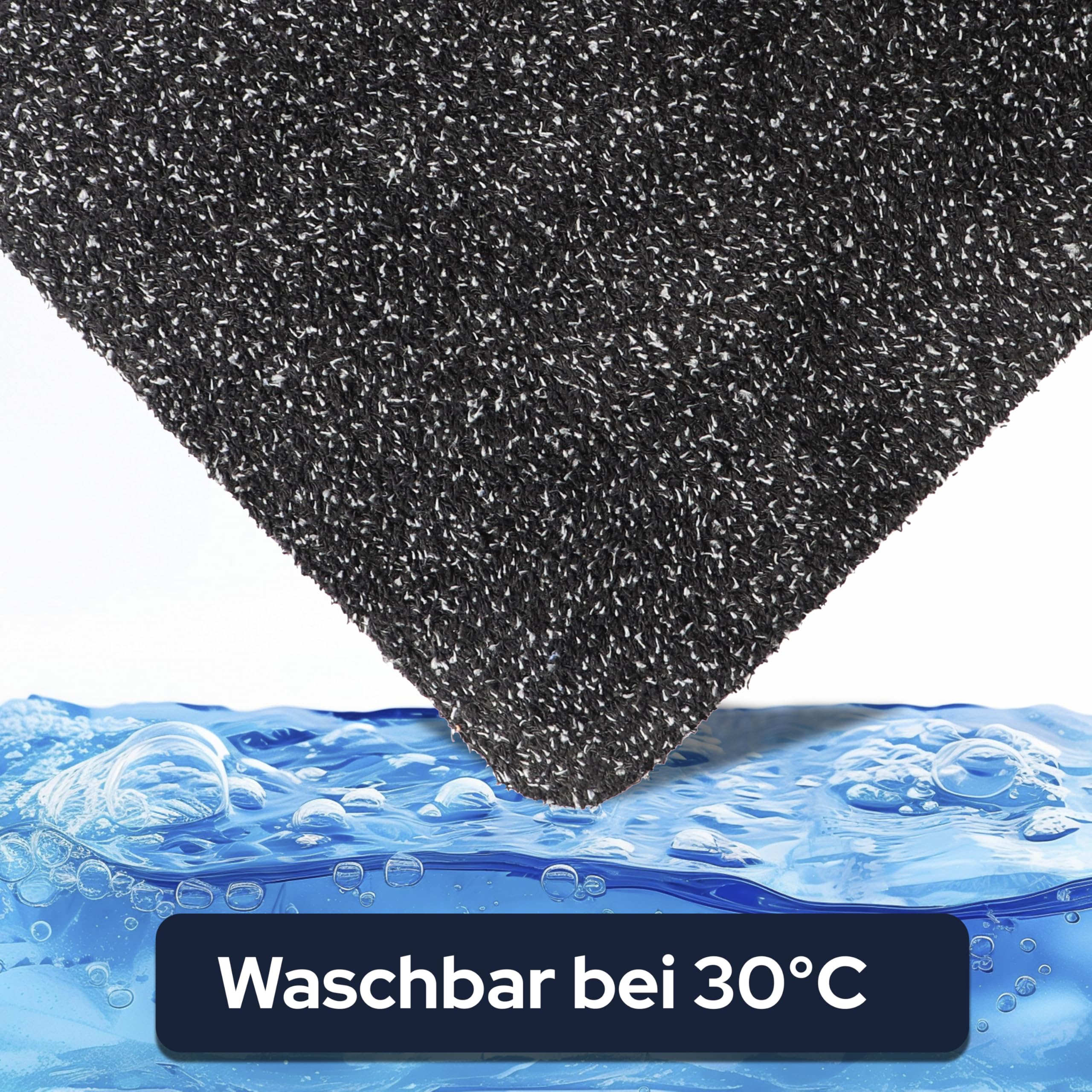 Primaflor Schmutzfangmatte Aqua Stop | 100 x 120 cm | Granit | 80 % Baumwolle, bei 30 °C waschbar, 6 mm flach und mit rutschhemmendem Vinylrücken für Eingang, Flur und Tür