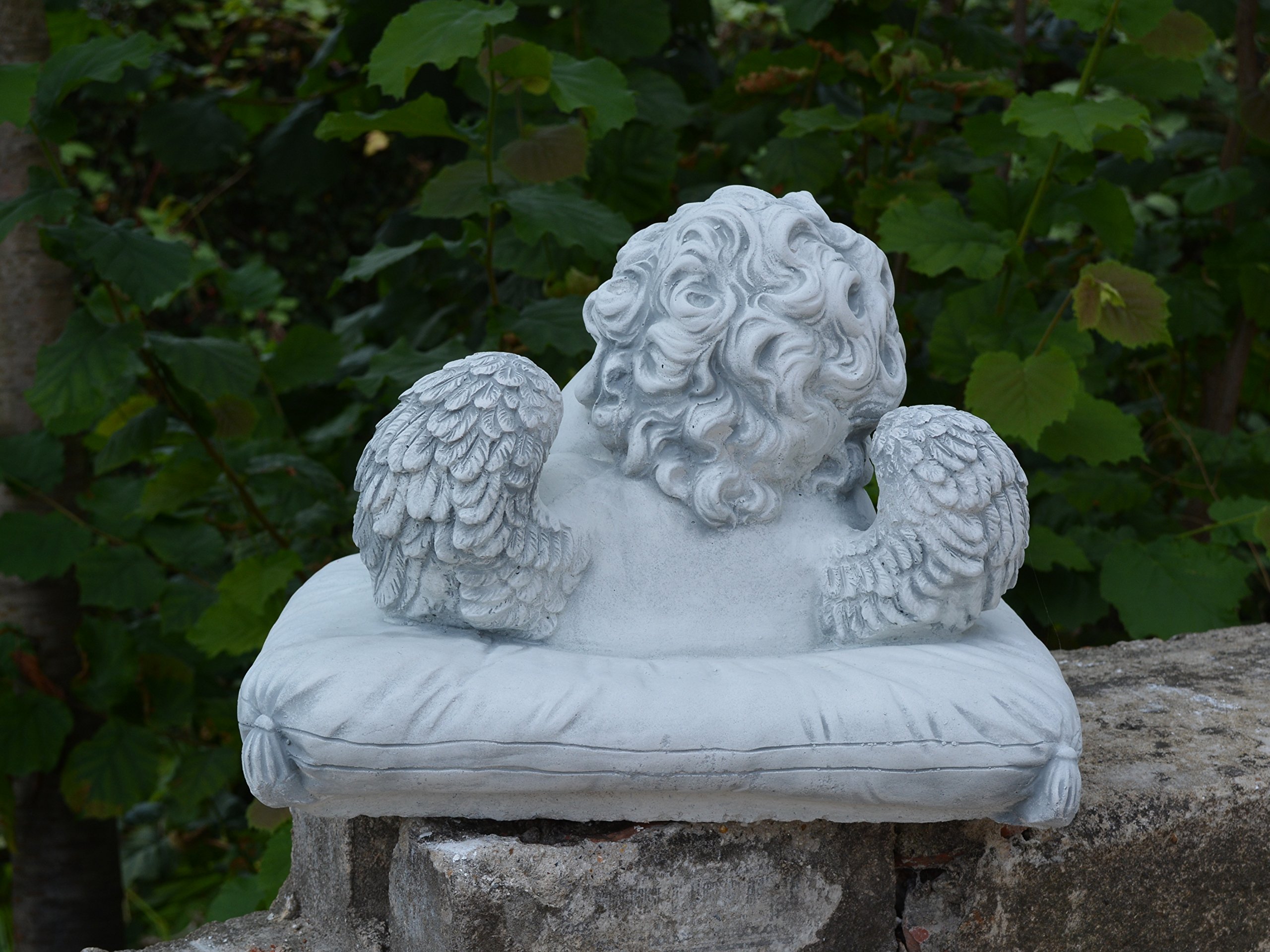 Engel-Steinfigur, 68 Cm Hoch, 22 Kg: Frostsichere Gartenfigur Aus Steinguss In Grau Für Den Außenbereich