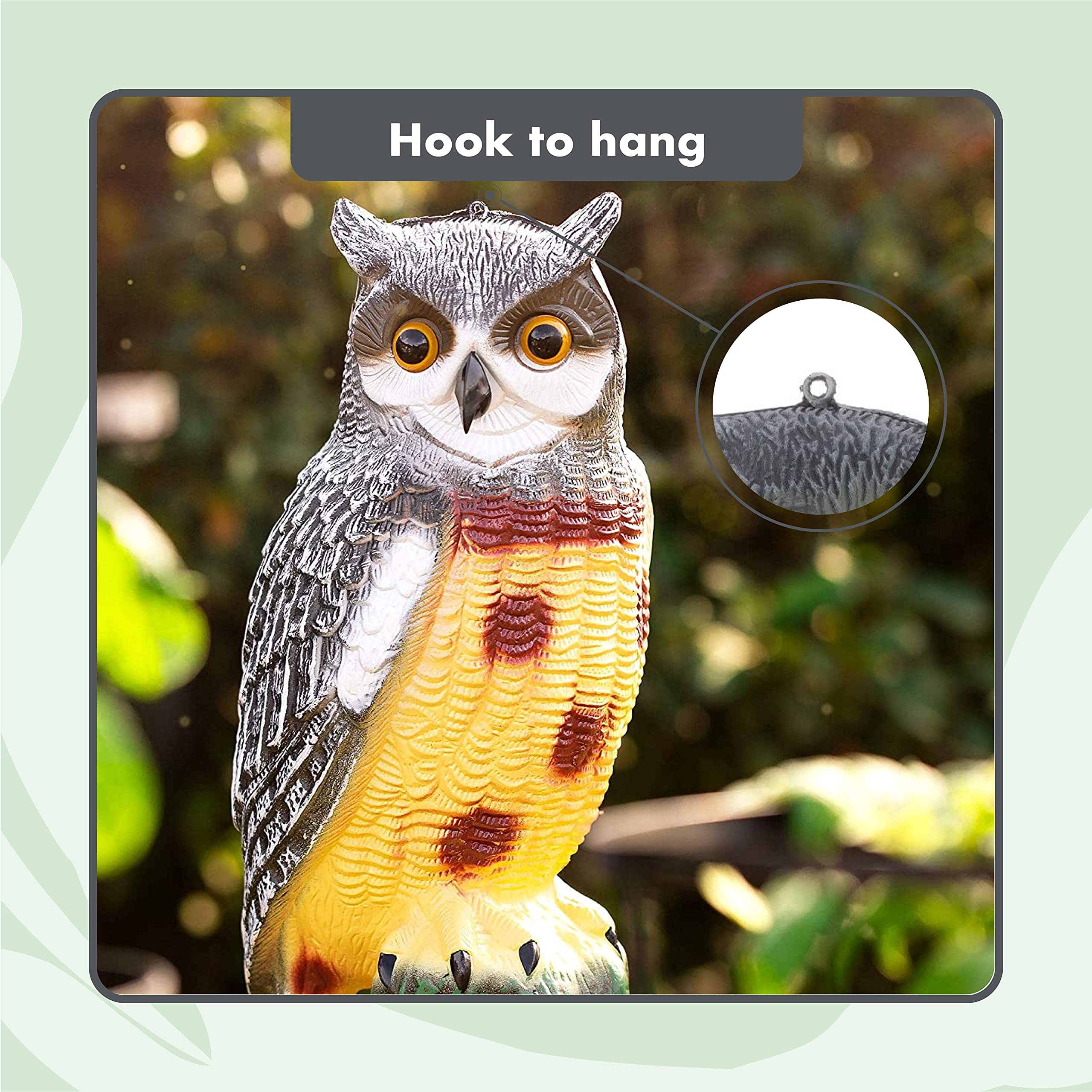 Fake Owl Decoy and Bird Deterrent Owl Decoys to Scare Birds Away