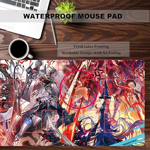 Vista 45 de ygo playmat - Alfombrilla para competición de videojuegos, carpeta de tarjetas de 23.6 x 13.7 pulgadas Vencer el alma 1,Azamina Hamartia,Acceso a