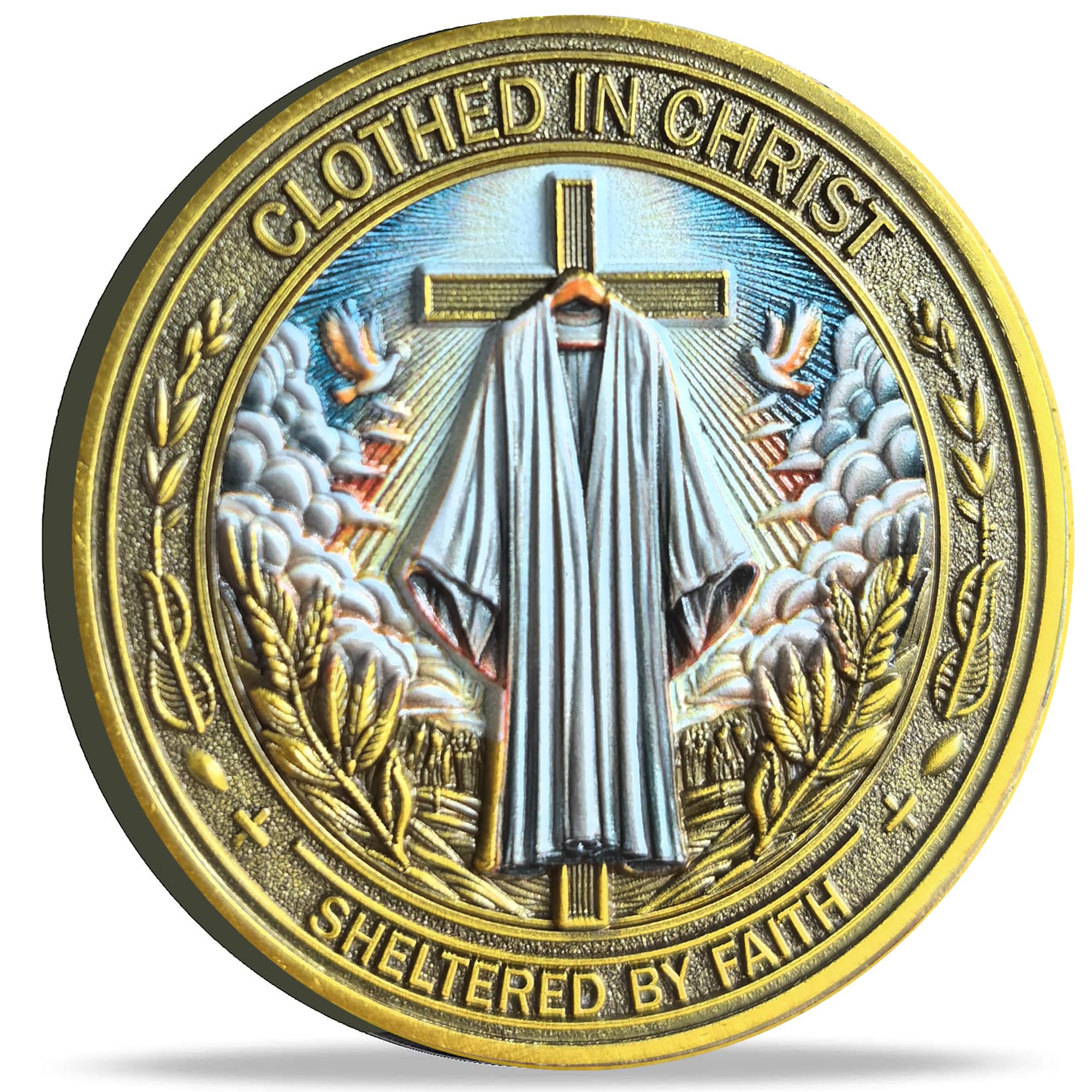Clothed In Christ Christian Challenge Coin with Romans 13:14 - Perfect for Spiritual Encouragement and Faith-Based Gifts