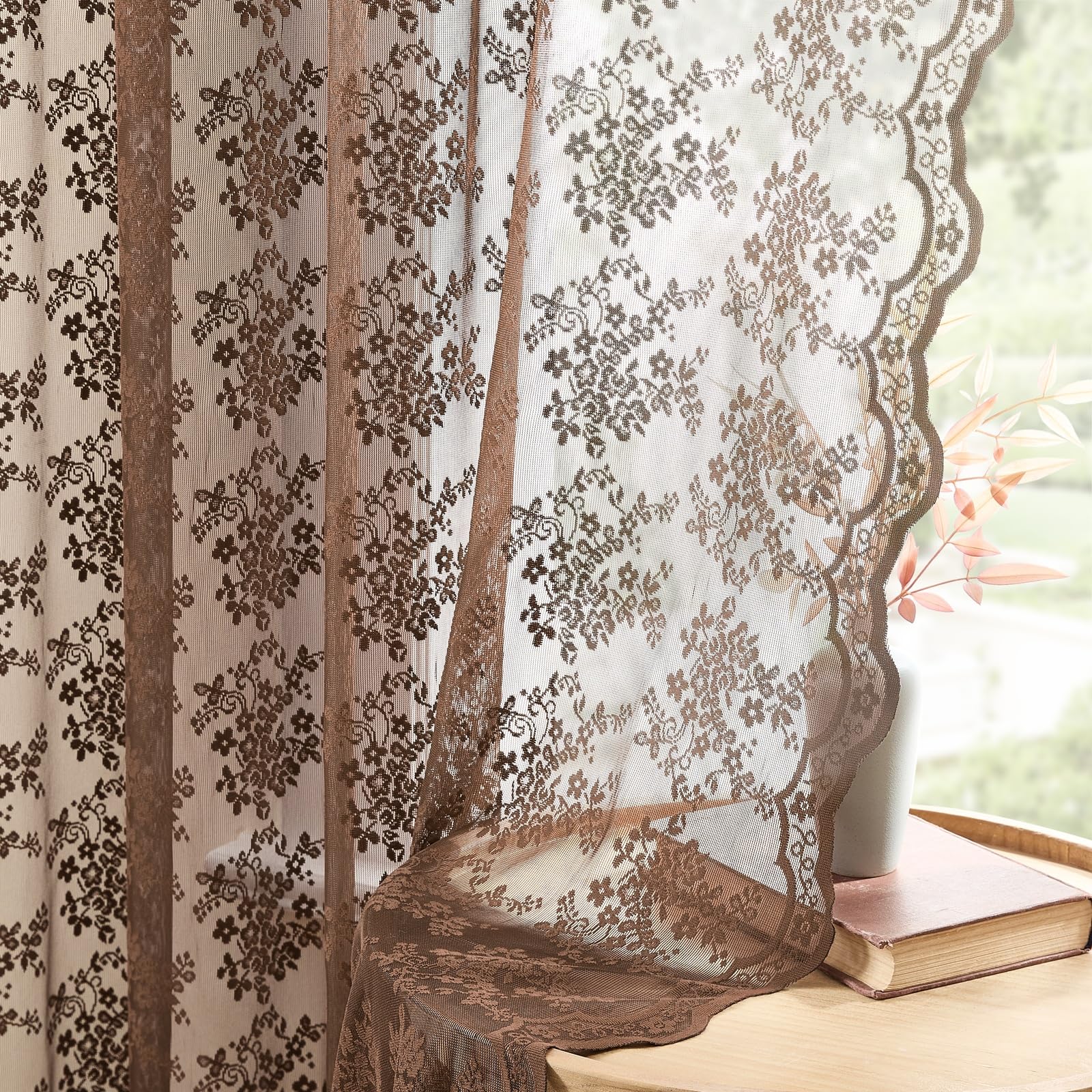 Amazon.com: YJ YANJUN Vintage Lace Curtains 63 Inch Length