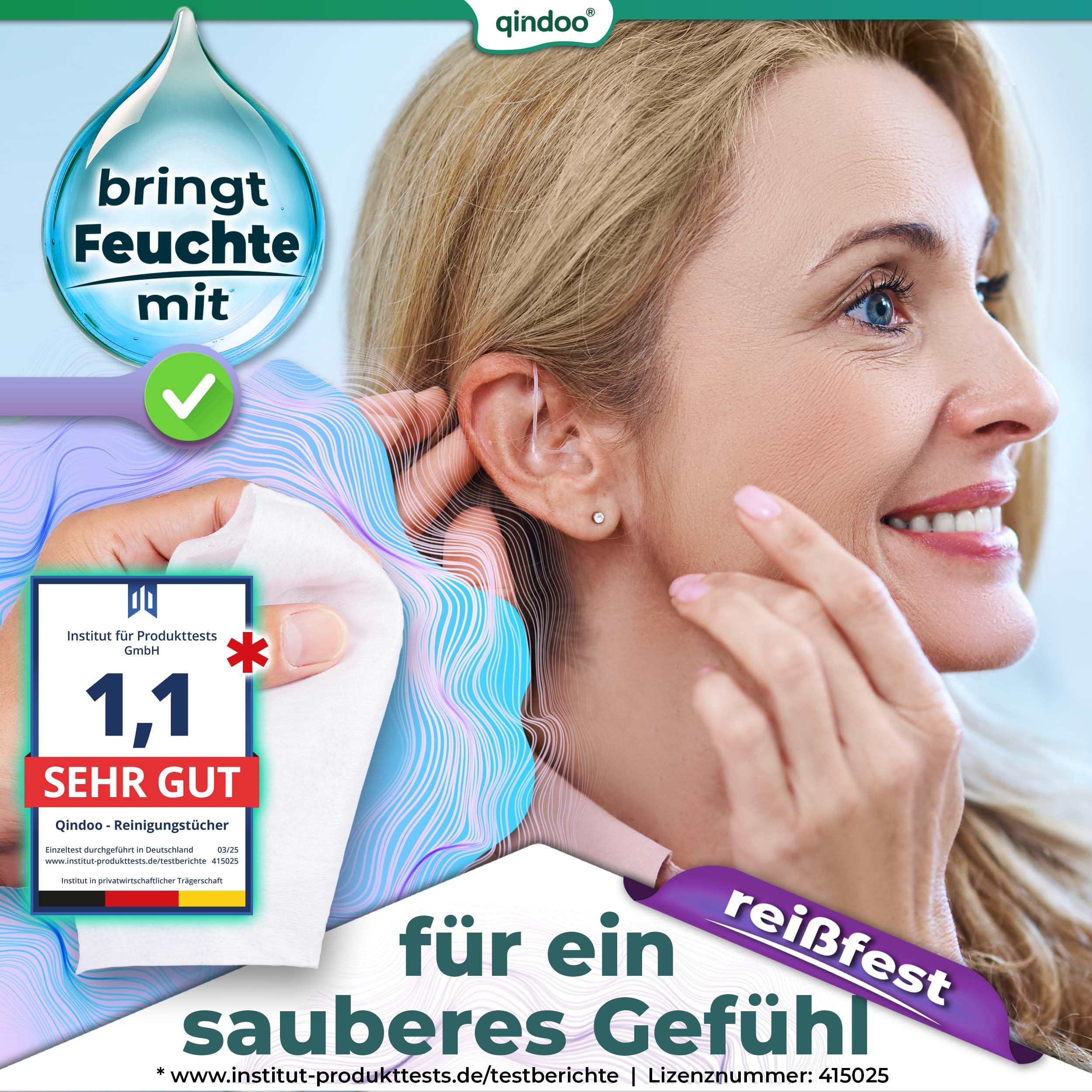 300x Reinigungstücher für Hörgeräte, Qindoo Reinigung für Kopfhörer, Headset, Ohrstöpsel In-Ear Reiniger Tuch feucht und reißfest (3 Dosen)