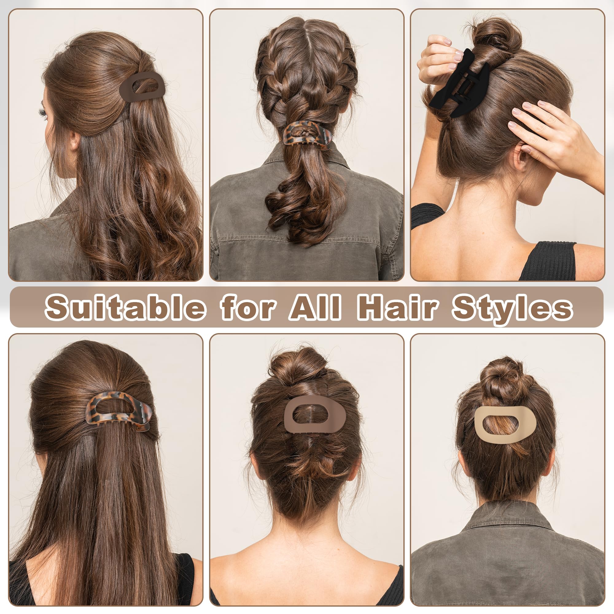 Huiguli 6 Pcs Hair Clips Flat for Women Non Slip Lay Down Hair Clip, Lateral Strong Hold - Image 4