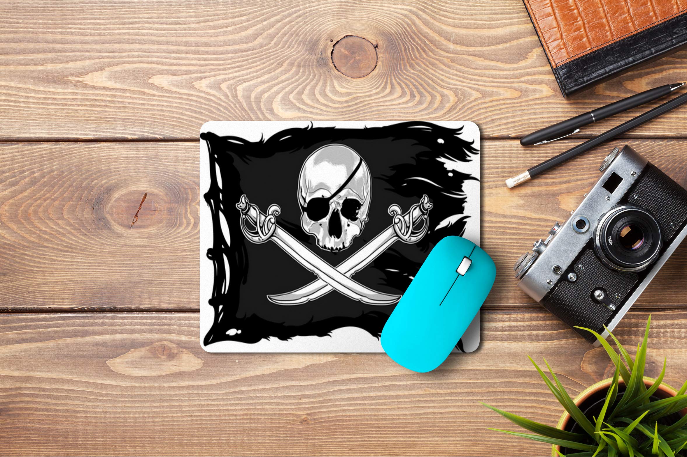 5 Ace Pirate Flag Skull mousepd HD Printed Designer Speed Mousepad for Laptop|Dekstop|Gamers|Graphic designers-7x8.5 Inches